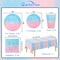 Baby Gender Reveal Party Supplies, Boy or Girl Disposable Paper Plates Napkins Cups Tablecloth for Baby Shower Decorations, Serve 25